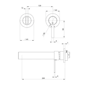 Lexi MKII SwitchMix Wall Bath Mixer Set 200 Trim Kit Chrome by PHOENIX, a Bathroom Taps & Mixers for sale on Style Sourcebook