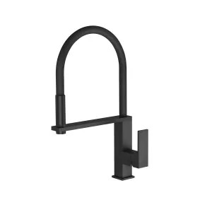 Vezz Flexible Hose Sink Mixer Square 210 Matte Black by PHOENIX, a Kitchen Taps & Mixers for sale on Style Sourcebook