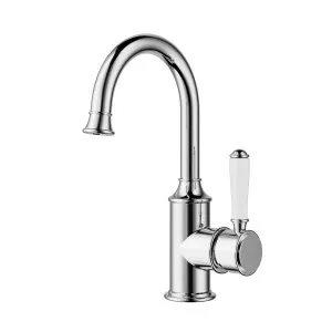 Clasico Gooseneck Basin Mixer Ceramic Handle by Ikon, a Bathroom Taps & Mixers for sale on Style Sourcebook