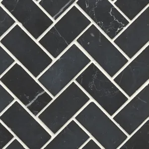 Oslo Nero Marble Natural Product Herringbone Honed Mosaic by Beaumont Tiles, a Mosaic Tiles for sale on Style Sourcebook