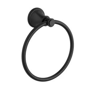 Clasico Towel Ring Matt Black by Ikon, a Towel Rails for sale on Style Sourcebook