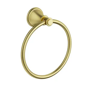 Clasico Towel Ring Brushed Gold by Ikon, a Towel Rails for sale on Style Sourcebook