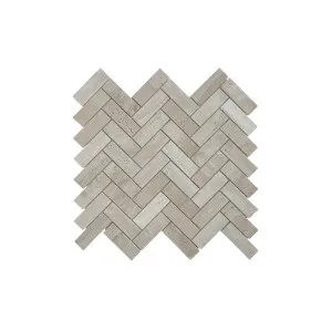 Fiba  Beige Travertine-NP Herringbone Honed Unfilled Mosaic by Beaumont Tiles, a Mosaic Tiles for sale on Style Sourcebook