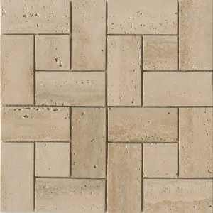 Channelle Travertine Windmill Natural Honed Mosaic by Beaumont Tiles, a Marble Look Tiles for sale on Style Sourcebook