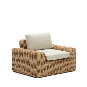 Portlligat polyrattan outdoor armchair in a natural finish by Kave Home, a Outdoor Chairs for sale on Style Sourcebook