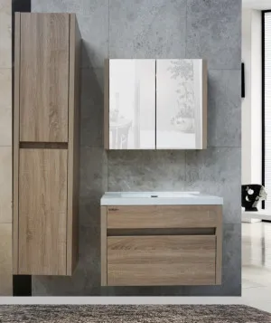 Bel Bagno Alexandra White Oak 760mm Single Bowl Wall Hung Vanity And Basin by Bel Bagno, a Vanities for sale on Style Sourcebook