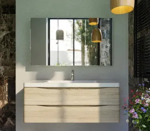 Bel Bagno Ancona White Oak 1200mm Single Bowl Wall Hung Vanity And Basin by Bel Bagno, a Vanities for sale on Style Sourcebook