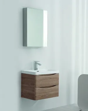 Bel Bagno Ancona White Oak 600mm Single Bowl Wall Hung Vanity And Basin by Bel Bagno, a Vanities for sale on Style Sourcebook