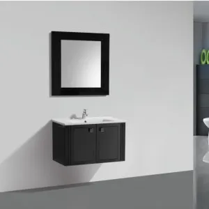 Bel Bagno Atria Neo Black Pattern 850mm Single Bowl Wall Hung Vanity And Basin by Bel Bagno, a Vanities for sale on Style Sourcebook