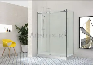 Covey Wall To Wall Frameless Sliding Door Brushed Nickel by Covey, a Shower Screens & Enclosures for sale on Style Sourcebook