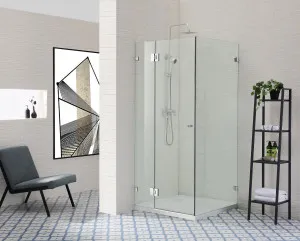 Covey Wall To Wall Frameless Hinge Door Chrome by Covey, a Shower Screens & Enclosures for sale on Style Sourcebook