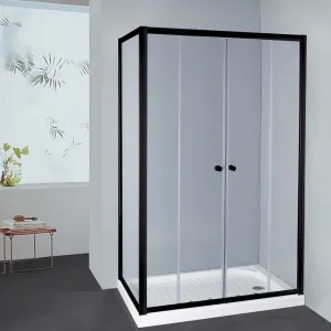 Covey Square Semiframeless Double Sliding Door Black by Covey, a Shower Screens & Enclosures for sale on Style Sourcebook