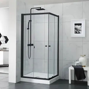 Covey Semi-Framed Corner Open Door Sliding Matte Black by Covey, a Shower Screens & Enclosures for sale on Style Sourcebook