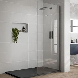 Covey Fixed Panel With Wall Channel Glass Gun Metal Grey by Covey, a Shower Screens & Enclosures for sale on Style Sourcebook