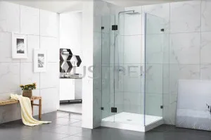 Covey Wall To Wall Frameless Hinge Door Gun Metal Grey by Covey, a Shower Screens & Enclosures for sale on Style Sourcebook