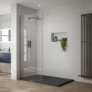 Covey Frameless Walk In Shower Panel Gunmetal Grey by Covey, a Shower Screens & Enclosures for sale on Style Sourcebook