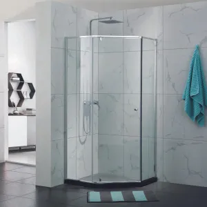 Covey Semi-Frameless Diamond Pivot Door Shower Screen Chrome by Covey, a Shower Screens & Enclosures for sale on Style Sourcebook