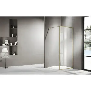 Covey Framed Walk In Shower Screen Light Gold by Covey, a Shower Screens & Enclosures for sale on Style Sourcebook