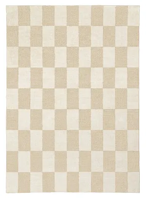 Shira Neutral Beige Checkered Washable Rug by Miss Amara, a Kids Rugs for sale on Style Sourcebook