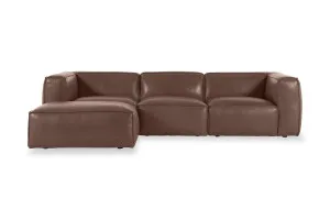 Linden Leather Left Chaise Sofa, Phoenix Coffee, by Lounge Lovers by Lounge Lovers, a Sofas for sale on Style Sourcebook