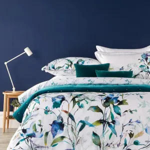 Christy Gardenia Prussian Cotton Printed Multi Quilt Cover Set by null, a Quilt Covers for sale on Style Sourcebook