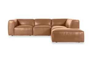 Linden Leather Right Corner Sofa, Brown, by Lounge Lovers by Lounge Lovers, a Sofas for sale on Style Sourcebook