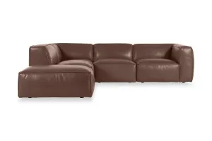 Linden Leather Left Corner Sofa, Phoenix Coffee, by Lounge Lovers by Lounge Lovers, a Sofas for sale on Style Sourcebook