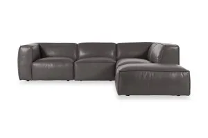 Linden Leather Right Corner Sofa, Graphite, by Lounge Lovers by Lounge Lovers, a Sofas for sale on Style Sourcebook