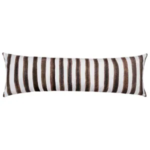 Ziggy Striped Chocolate Long Lumbar Linen Cushion - 90X30cm by Urban Road, a Cushions, Decorative Pillows for sale on Style Sourcebook