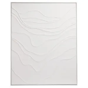 Wavy Hand Painted Wall Art White - 120cm x 150cm by James Lane, a Artwork & Wall Decor for sale on Style Sourcebook