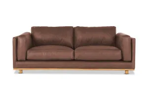 Nevada Leather 3 Seat Sofa, Phoenix Coffee, by Lounge Lovers by Lounge Lovers, a Sofas for sale on Style Sourcebook