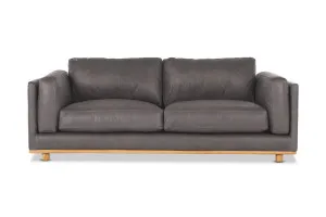 Nevada Leather 3 Seat Sofa, Graphite, by Lounge Lovers by Lounge Lovers, a Sofas for sale on Style Sourcebook