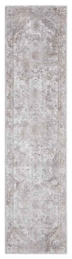 Morgan Beige and Brown Transitional Distressed Medallion Runner Rug by Miss Amara, a Other Rugs for sale on Style Sourcebook