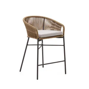 Yanet rope stool in beige 65 cm in height by Kave Home, a Tables for sale on Style Sourcebook