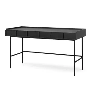 Linea 2 Drawer 140cm Desk, Black Oak by L3 Home, a Desks for sale on Style Sourcebook