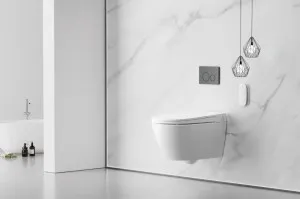 Lafeme Sesto Smart Toilet Wall Hung Package W/ Autoflush Gloss White by Lafeme, a Toilets & Bidets for sale on Style Sourcebook