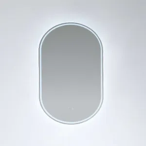 Gatsby Pill Shaped LED Mirror with Demister and Portable Magnifier - 8 colour options - 100cm x 60cm Frameless by Luxe Mirrors, a Illuminated Mirrors for sale on Style Sourcebook