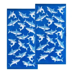 Renee Taylor Jacquard Velour Shark Kids Beach Towel 2 Pack by null, a Outdoor Accessories for sale on Style Sourcebook