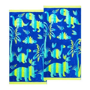 Renee Taylor Jacquard Velour Dinosaur Kids Beach Towel 2 Pack by null, a Outdoor Accessories for sale on Style Sourcebook