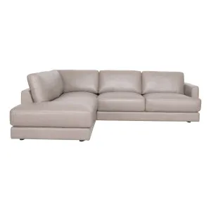 Temple Corner Chaise LHF in Leather Light Mocha by OzDesignFurniture, a Sofas for sale on Style Sourcebook