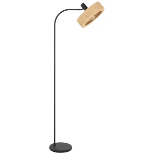 Telbix Katrin Floor Lamp Black and Natural by Telbix, a Floor Lamps for sale on Style Sourcebook