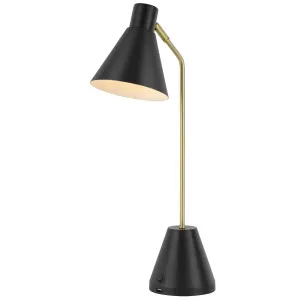 Telbix Ambia Table Lamp with USB Black by Telbix, a Table & Bedside Lamps for sale on Style Sourcebook