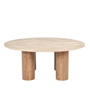 Adara Travertine & Acacia Wood Coffee Table by James Lane, a Coffee Table for sale on Style Sourcebook