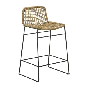 Olivia Open Weave Barstool - Greywash - Black by GlobeWest, a Bar Stools for sale on Style Sourcebook