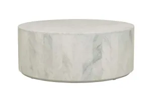 Elle Round Block Coffee Table - Matt White Marble by GlobeWest, a Coffee Table for sale on Style Sourcebook