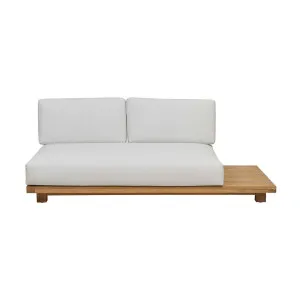 Haven 2 Seater Left Arm Sofa - Snow - Natural Teak by GlobeWest, a Outdoor Sofas for sale on Style Sourcebook