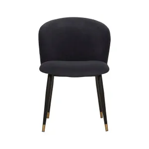 Sara Dining Chair - Onyx Velvet - Black by GlobeWest, a Chairs for sale on Style Sourcebook