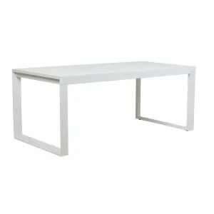 Pier Sleigh Slatted Extension Dining Table - White by GlobeWest, a Tables for sale on Style Sourcebook