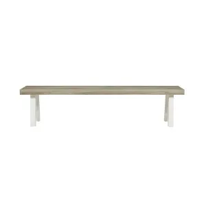 Granada Beach Bench Seats - Aged Teak - White by GlobeWest, a Outdoor Benches for sale on Style Sourcebook