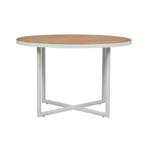 Cali Cross Dining Table - Natural Teak - White by GlobeWest, a Tables for sale on Style Sourcebook